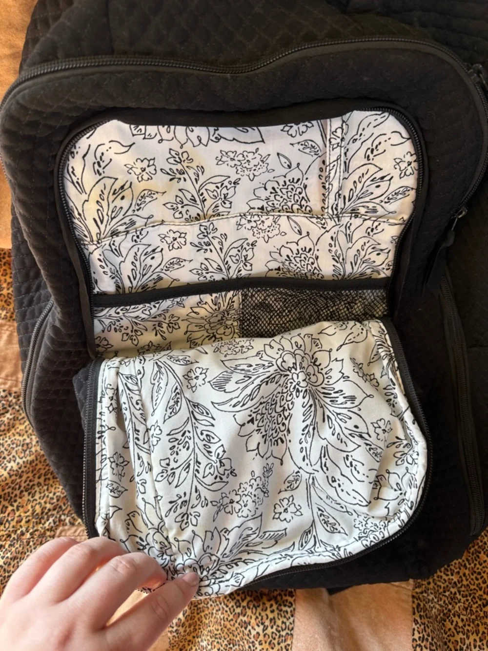 Vera Bradley Black Quilted Backpack - Picture 3 of 4